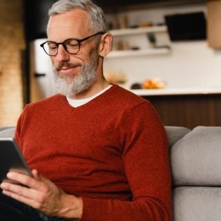 close up of a man reviewing documents
