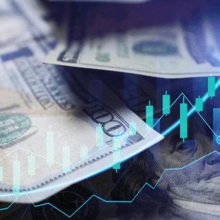 Dollar bills with a rates bar overlay