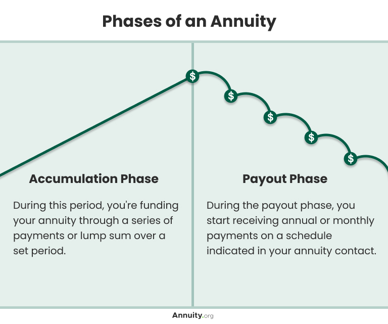Accumulation phase and payout phase of an annuity